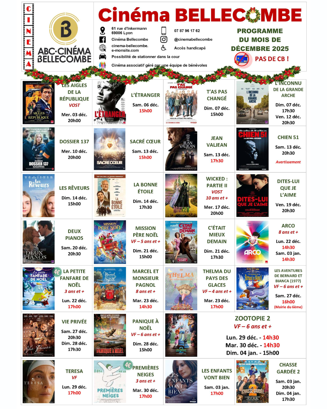 Programme de décembre 2025